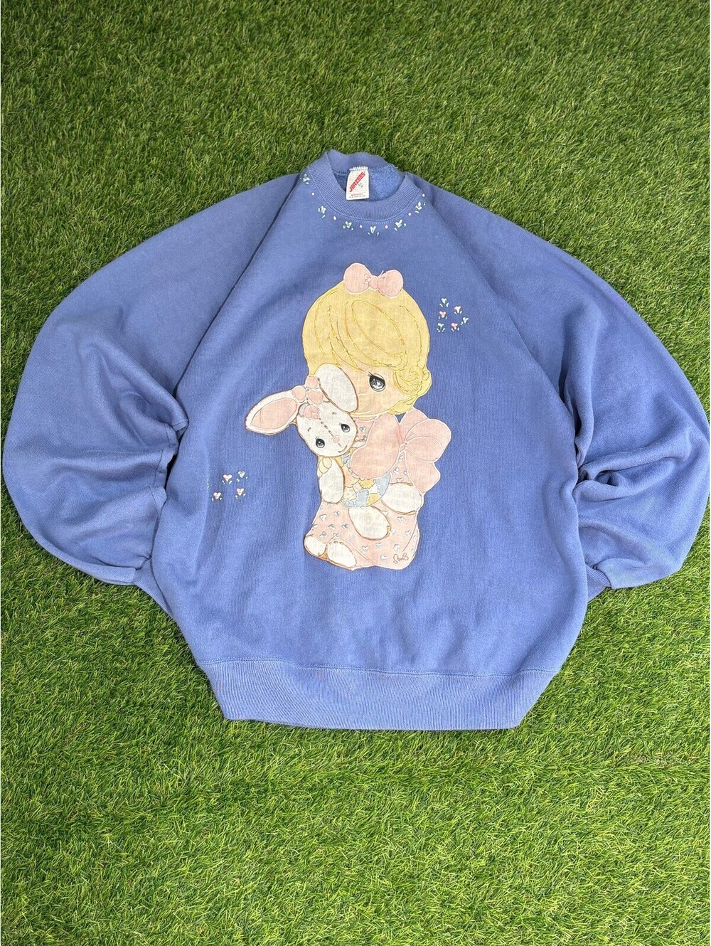 Vintage Jerzees 80s blue fleece sweatshirt, girls XL
